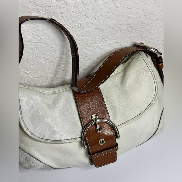 Coach Y2K SoHo White/Brown Leather Shoulder Bag - Picture 4 of 12